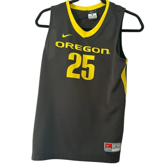 Nike Oregon Ducks #25 Basketball Jersey NCAA Team Black Yellow Mens Large - Picture 1 of 2